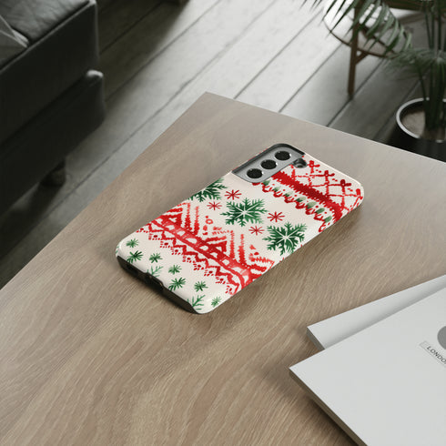 Watercolor Study of Christmas Patterns - Impact Resistant Phone Case